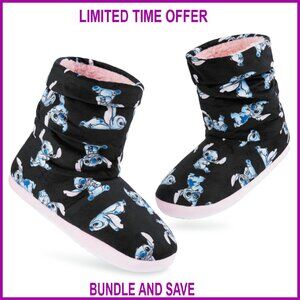 Plush Boot Slippers Non-Slip Sole Warm House Shoes Size 4-9